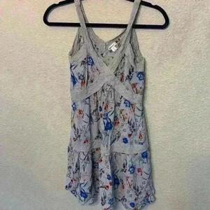 Xhilaration purple dress sz s tiered floral mini boho crochet festival summer